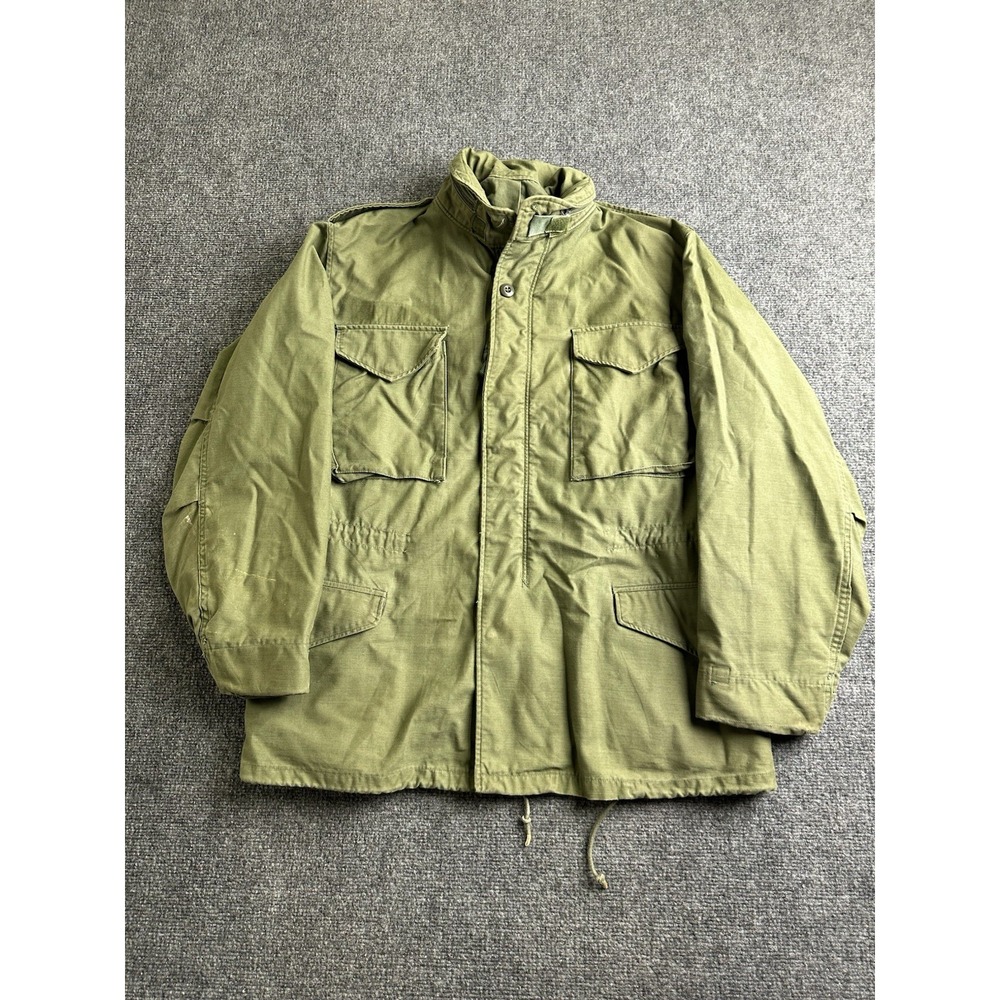 Mens 1972 US Military M-65 Field Jacket OG-107 Olive Green, Size M